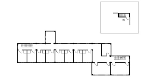 求道学舎　３階・屋上平面図